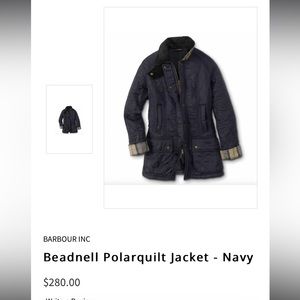 Barbour Navy Quilted Jacket Women Size 6